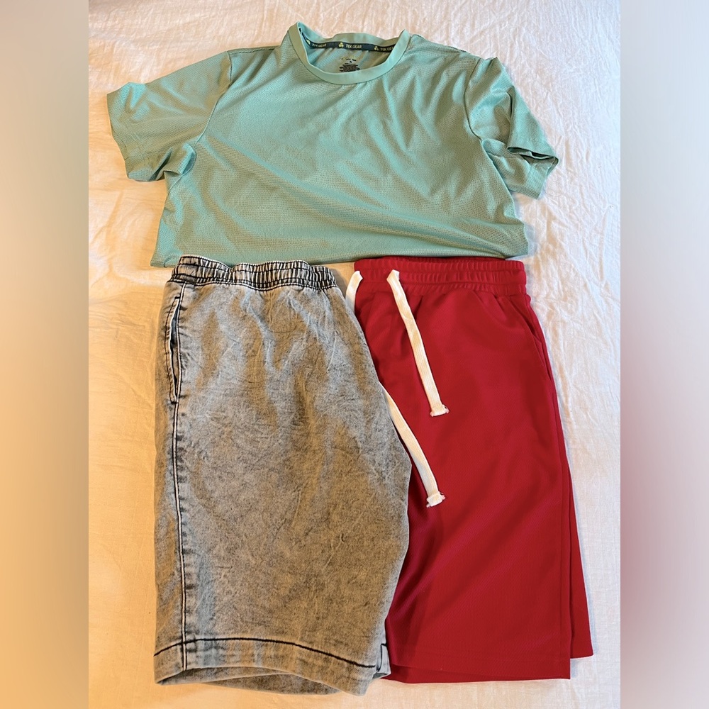 Bundle Tek Gear +Casual Bottoms - Red and Gray